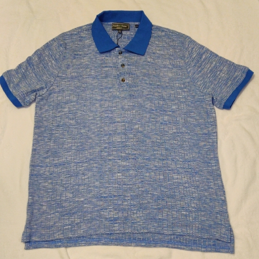 Paisley & Gray. Men's Blue Polo Shirt Slim Fit